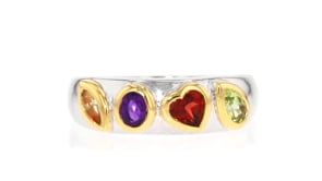 .50 ct. t.w. Multi-Gemstone Ring in Sterling Silver and 18kt Gold Over Sterling
