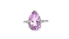 5.50 Carat Amethyst Ring with Diamonds in Sterling Silver