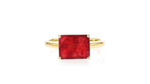 4.20 Carat Ruby East-West Ring in 18kt Gold Over Sterling