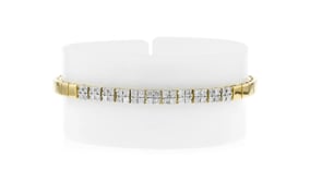 1.00 ct. t.w. Diamond Square-Link Bracelet in 18kt Gold Over Sterling