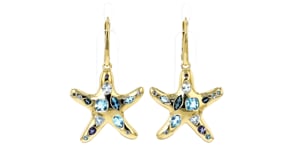 2.37 ct. t.w. Multi-Gemstone Starfish Drop Earrings in 18kt Gold Over Sterling