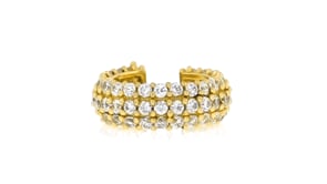 .90 ct. t.w. Pave CZ Single Ear Cuff in 18kt Gold Over Sterling