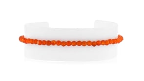 3-3.5mm Orange Carnelian Bead Bracelet in 18kt Gold Over Sterling