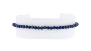 3-3.5mm Lapis Bead Bracelet in 18kt Gold Over Sterling