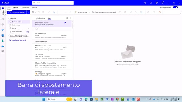 W1-1-9 Barra di spostamento laterale