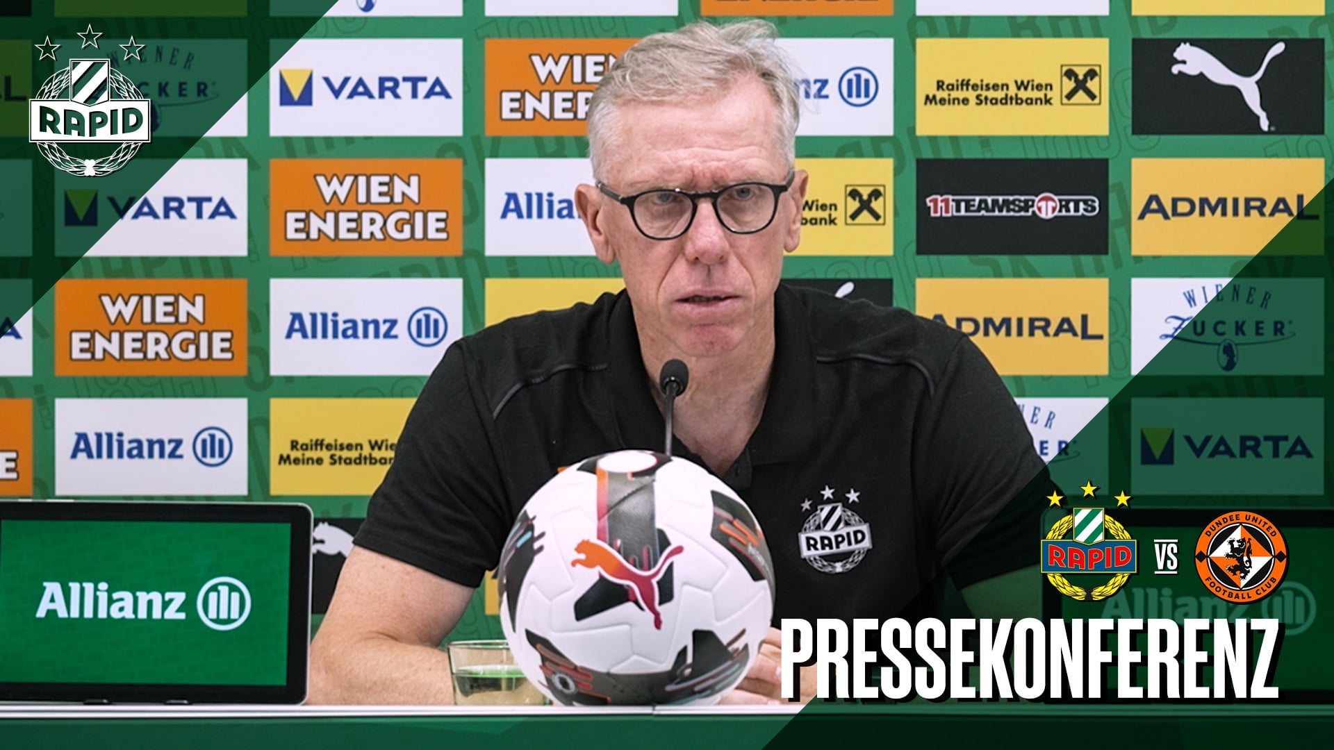 Pressekonferenz nach dem Hinspiel gegen Dundee United