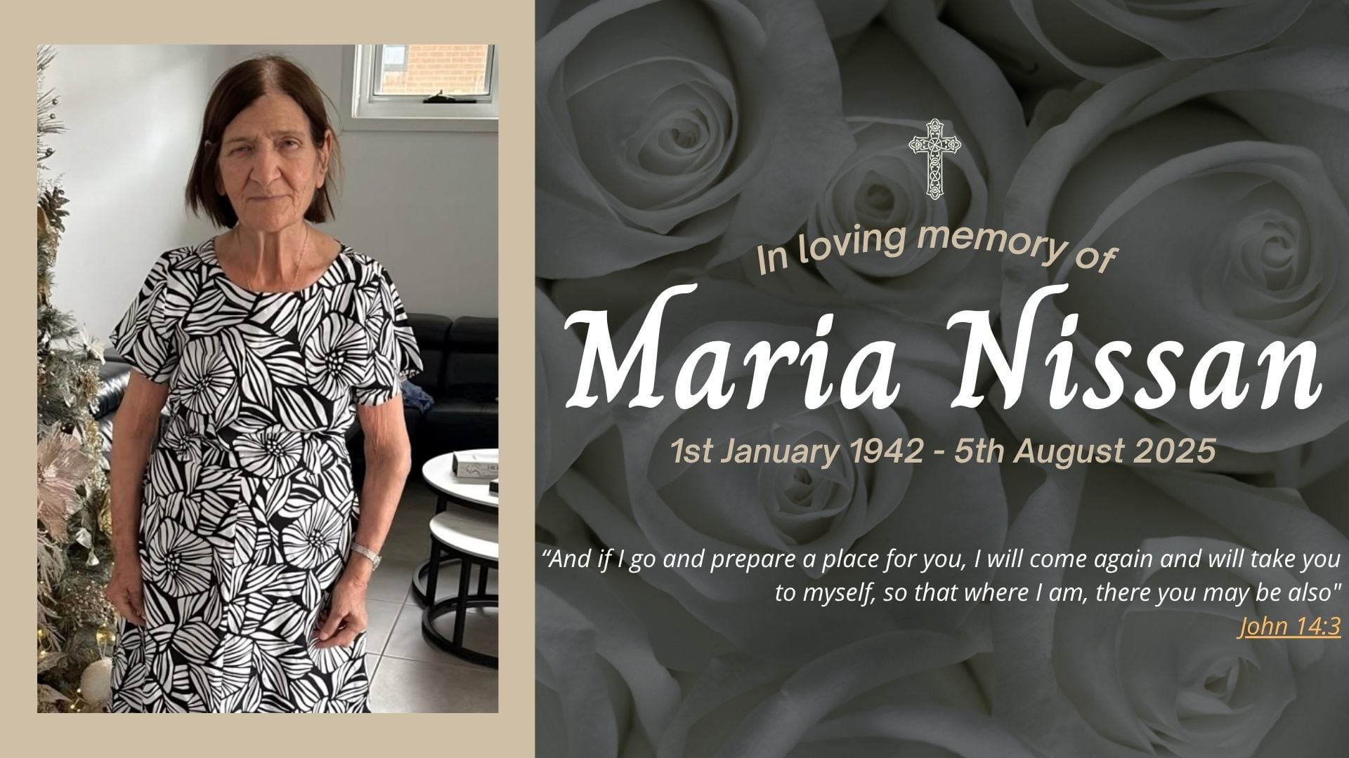 Burial livestream of the late Maria Nissan