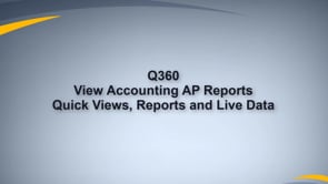 View AP Quick View, Reports, Live Data