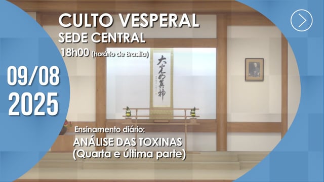 Capa do vídeo do “Culto Vesperal | Sede Central - 09/08/2025”.
