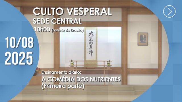 Capa do vídeo do “Culto Vesperal | Sede Central - 10/08/2025”.
