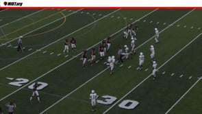 Referee stops game to advise players to fix equipment, should the players leave for one down