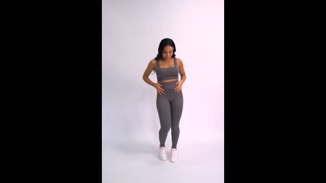 Top Fitness Com Bojo Cinza Canelado Lina