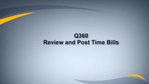 Review and Post Time Bills