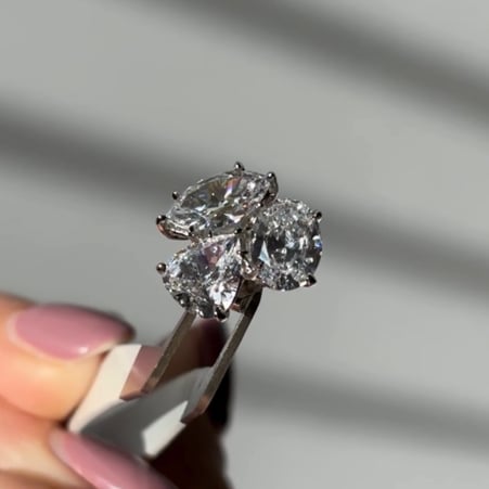 Oval(1.5ct), Pearshape(1.5ct) and Marquise (1.5ct) Stud - (9TCW)