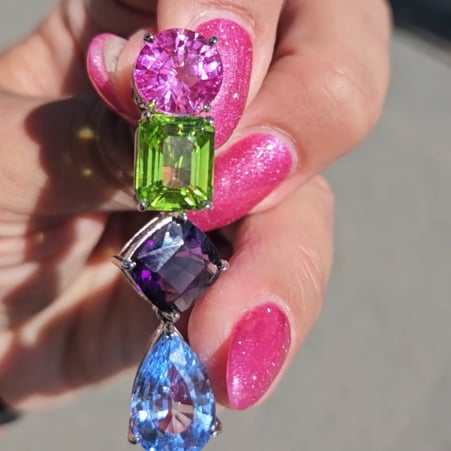 Multi-Colored Drop Earrings (35TCW)