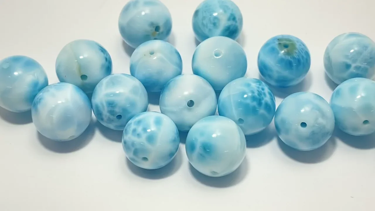 動画】【粒売り】ラリマーAAA- ラウンド12mm 1粒 - 天然石ビーズ