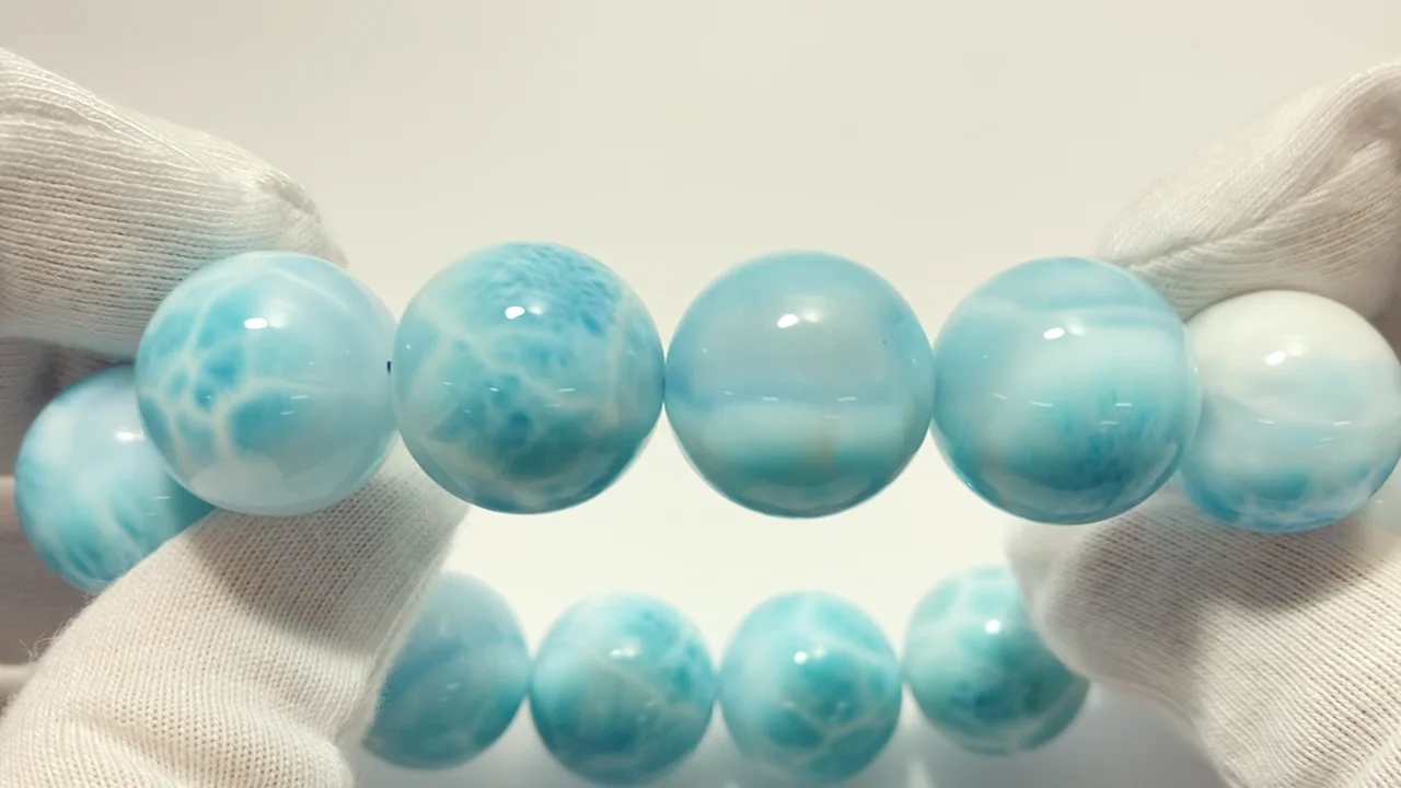 ラリマー AAA ラウンド17mm 1連(ブレスレット) NO.505【1点もの