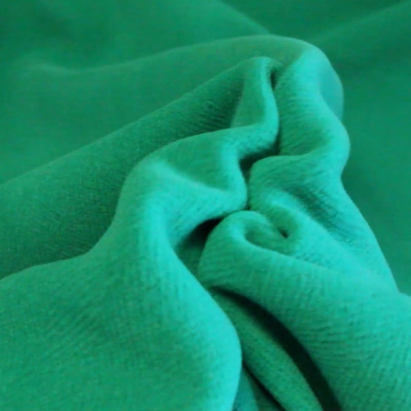 Vidéo: Drap de laine double chevron "Duffle coat" - Emeraude
