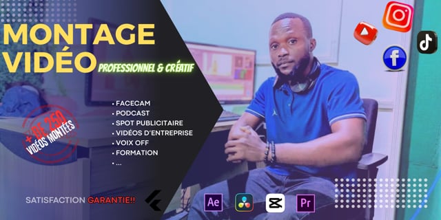 faire un montage vidéo professionnel pour YouTube tiktok instagrame et facebook