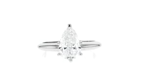 1.45 Carat Pear-Shaped Certified Diamond Solitaire Ring in 14kt White Gold