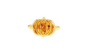 Amber Pumpkin Ring in 18kt Gold Over Sterling