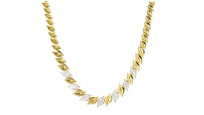 1.00 ct. t.w. Diamond Leaf Collar Necklace in 18kt Gold Over Sterling