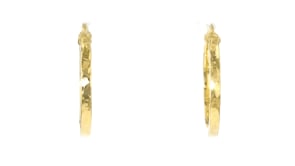 Italian 18kt Gold Over Sterling Hammered Hoop Earrings