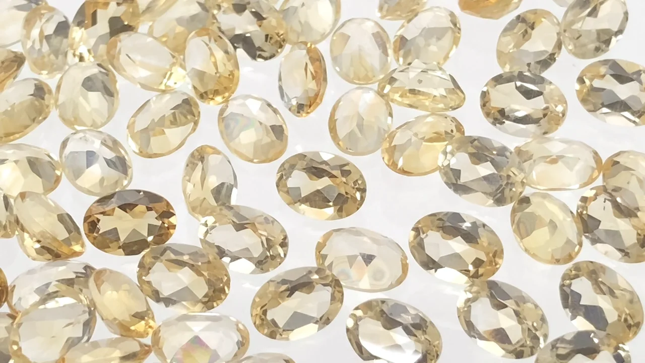 天然石ルース カボション 大粒シトリン ファセットカット 10VVI