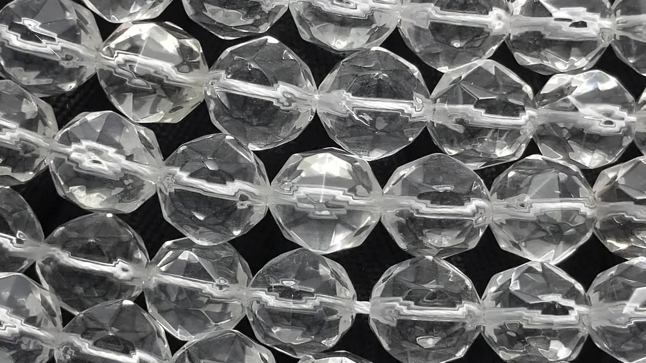 クリスタル（天然水晶） ラウンドカット12mm ｜天然石ビーズの卸問屋
