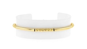 Italian 18kt Gold Vermeil Round and Tube Bead Stretch Bracelet