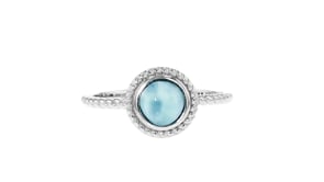 Larimar Roped Ring in Sterling Silver