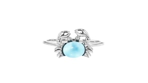 Larimar Crab Ring in Sterling Silver