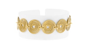 Italian 18kt Gold Over Sterling Spiral Station Bracelet