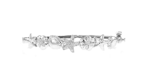 .10 ct. t.w. Diamond Sea Life Bangle Bracelet in Sterling Silver