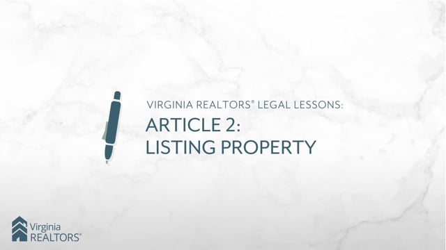 Article 2 – Listing Property