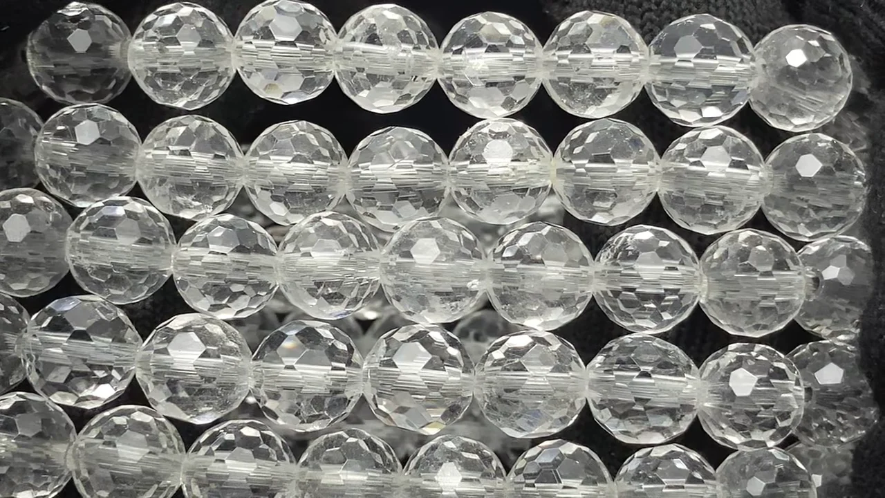 クリスタル 128面ラウンドカット8mm ブレスレット｜天然石ビーズの卸