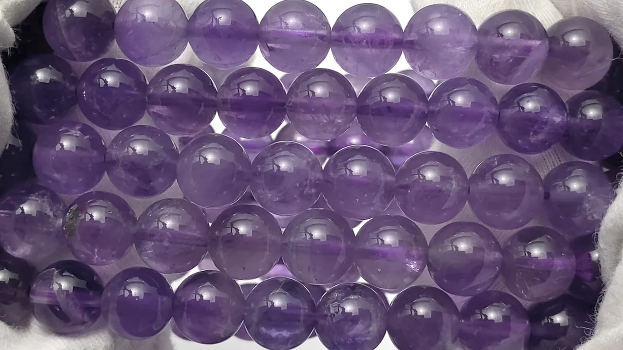 ザンビア産アメジスト（紫水晶） ラウンド8mm ブレスレット｜天然石