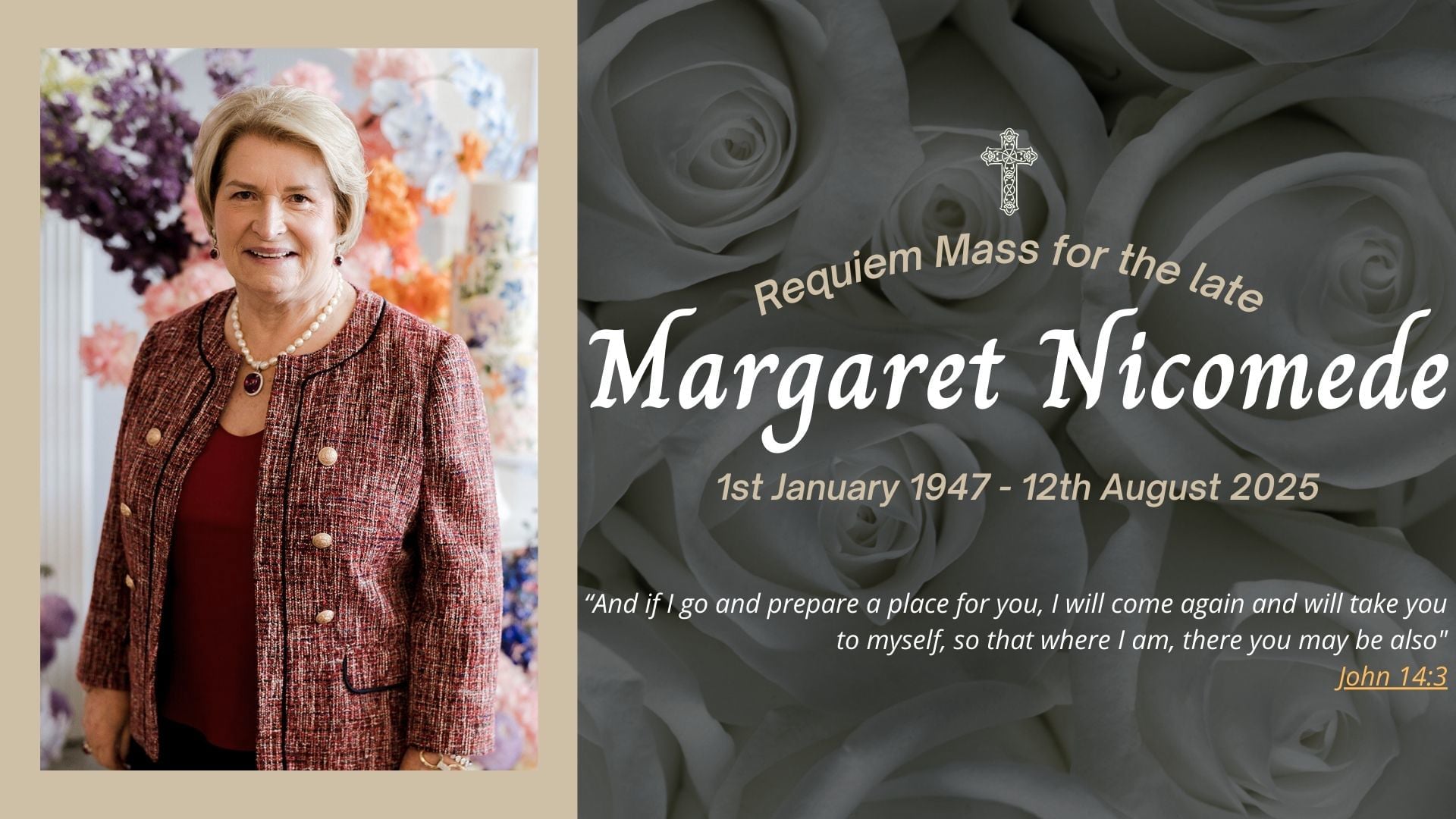 Funeral livestream of the late Margaret Nicomede