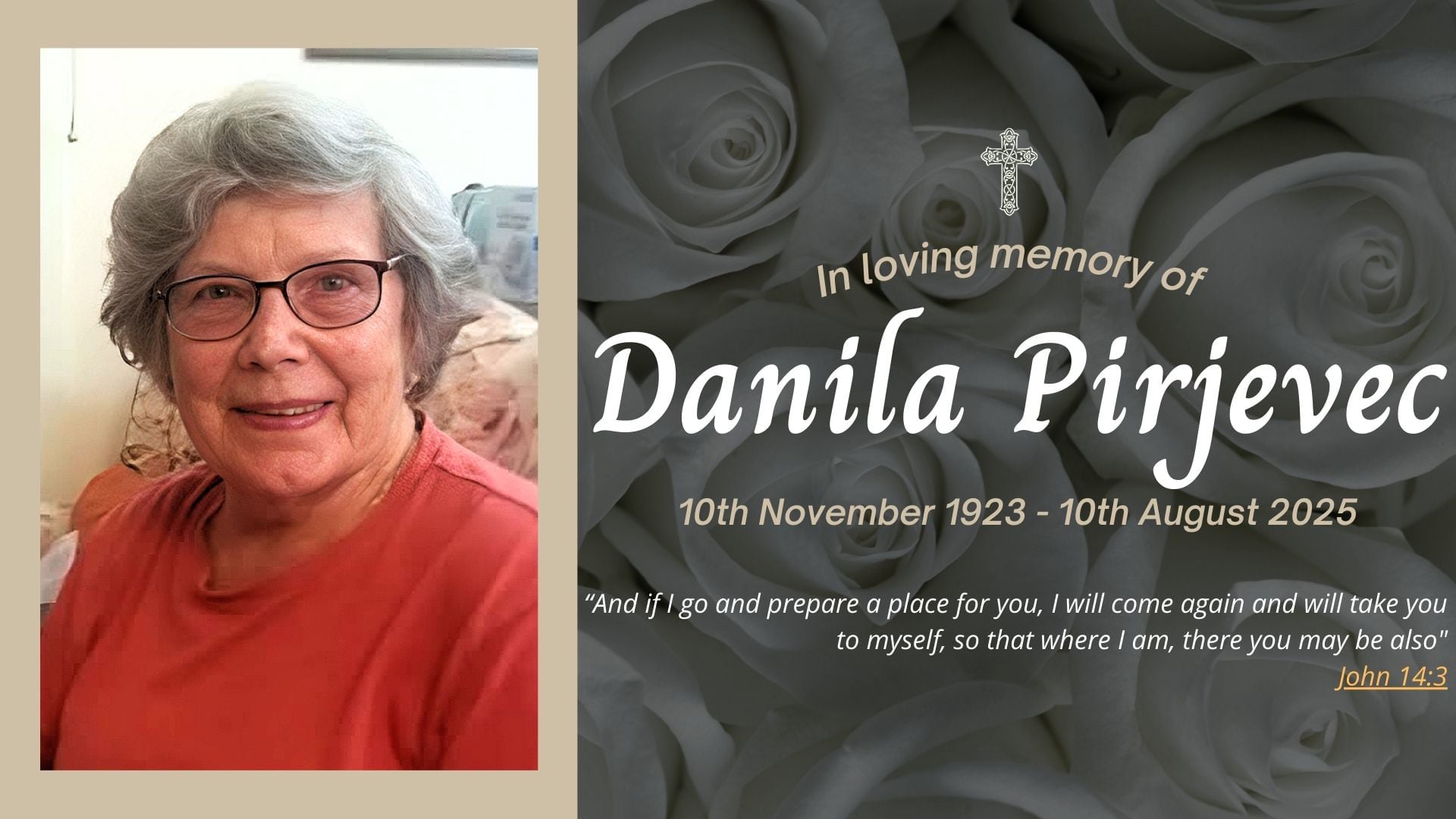 Funeral livestream of the late Danila Pirjevec