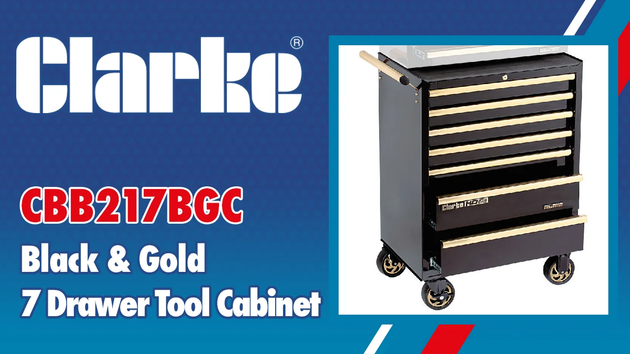 Clarke CBB217BGC HD Plus 7 Drawer Tool Cabinet (Black & Gold