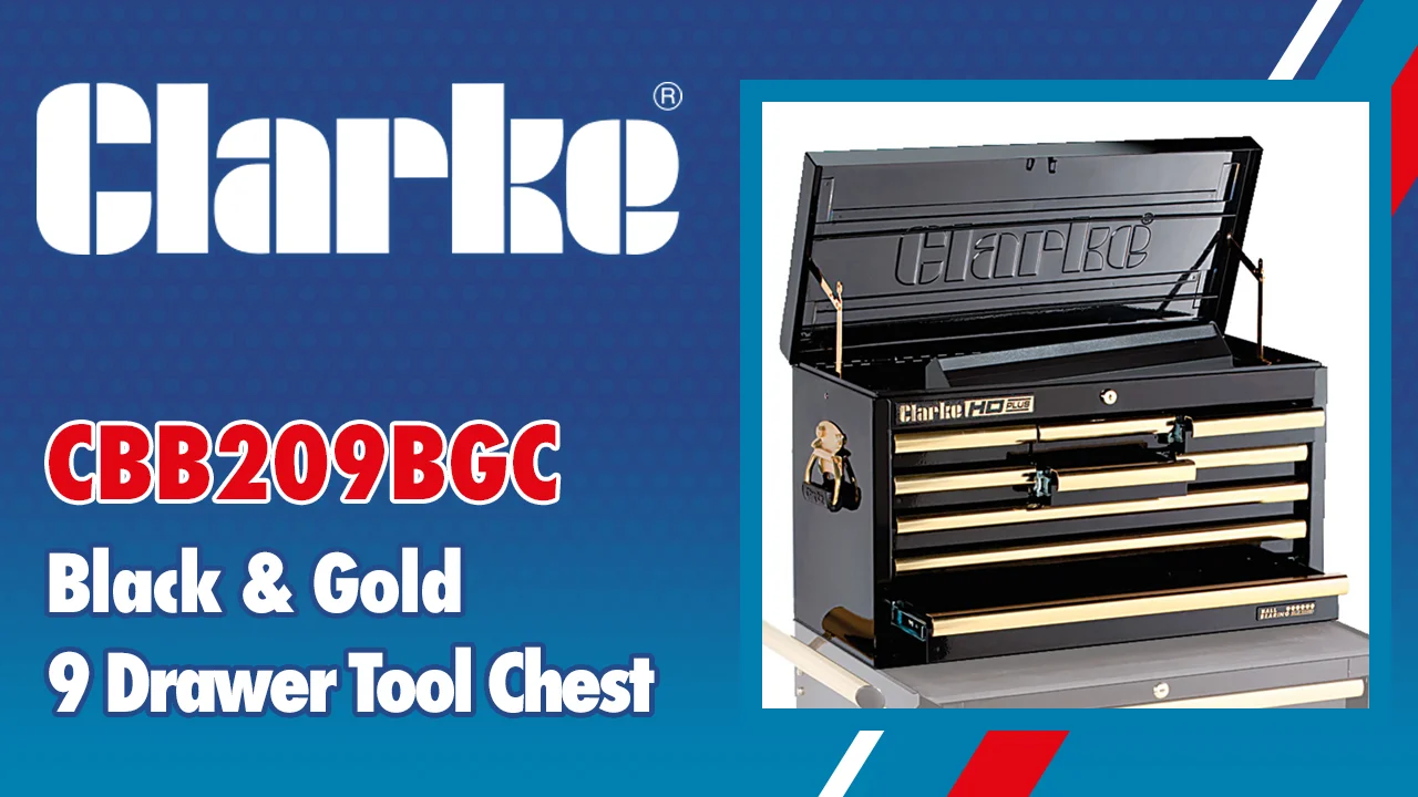 Clarke CBB209BGC HD Plus 9 Drawer Tool Chest (Black & Gold