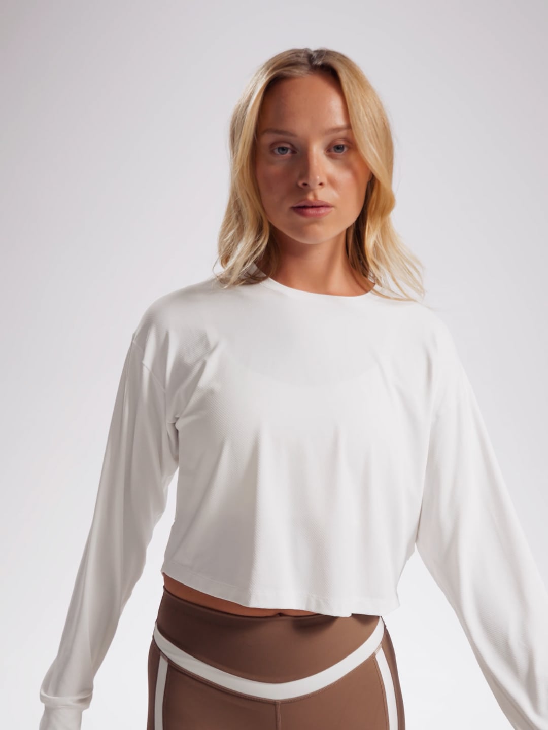 חולצת קרופ שרוול ארוך