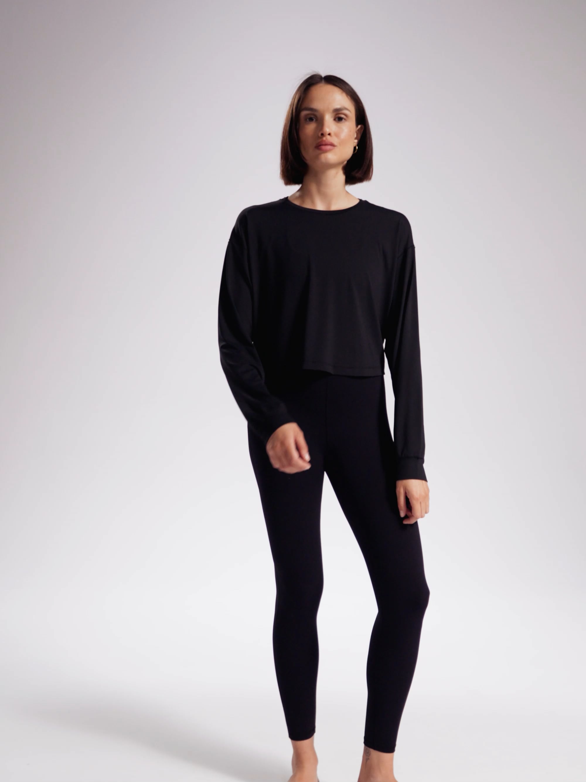 חולצת קרופ שרוול ארוך