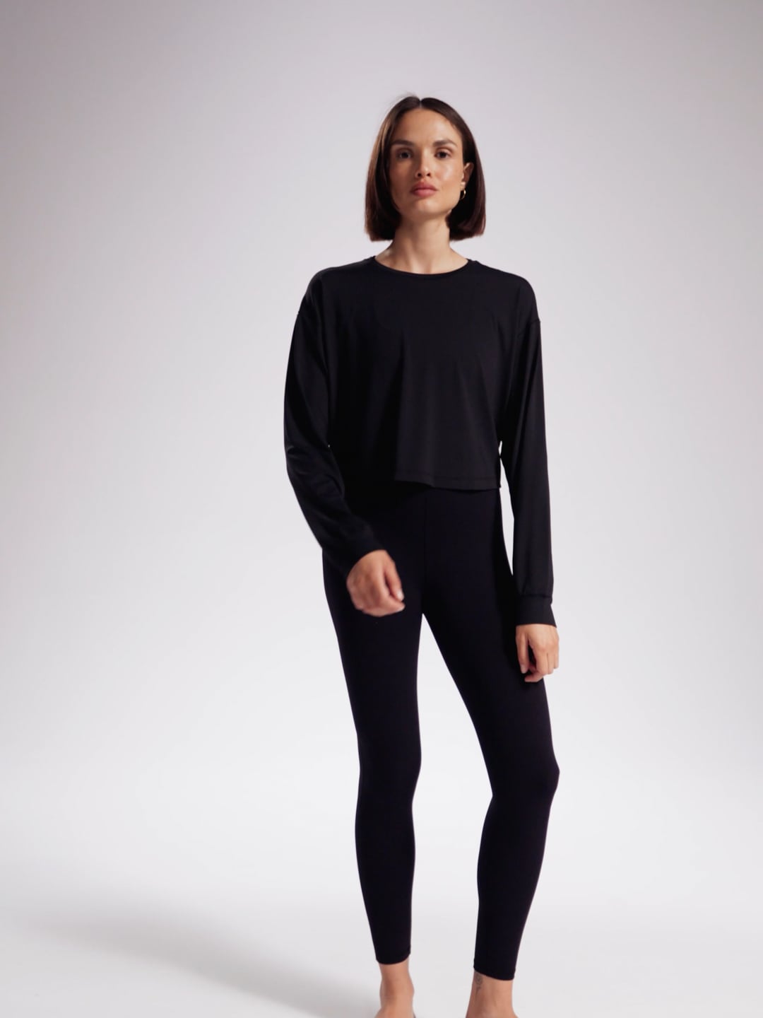 חולצת קרופ שרוול ארוך