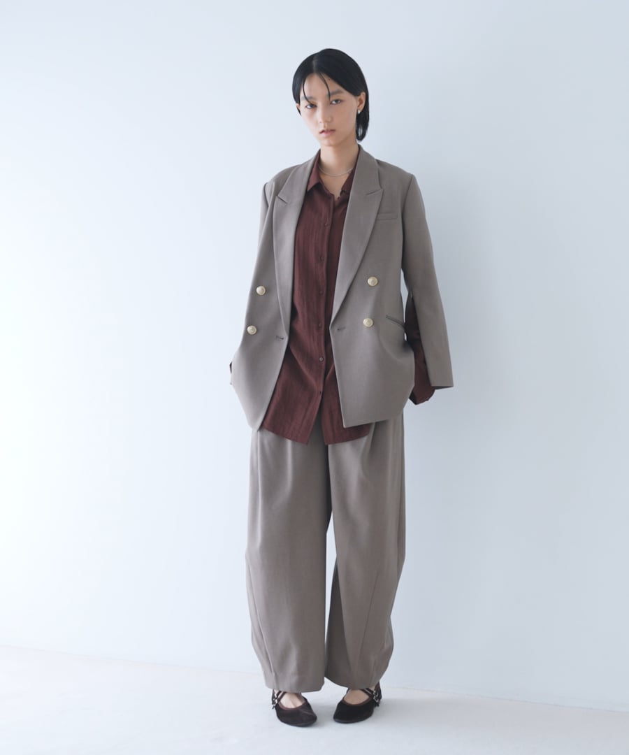 セットアップ対応】Wライクテーラードスリットジャケット
