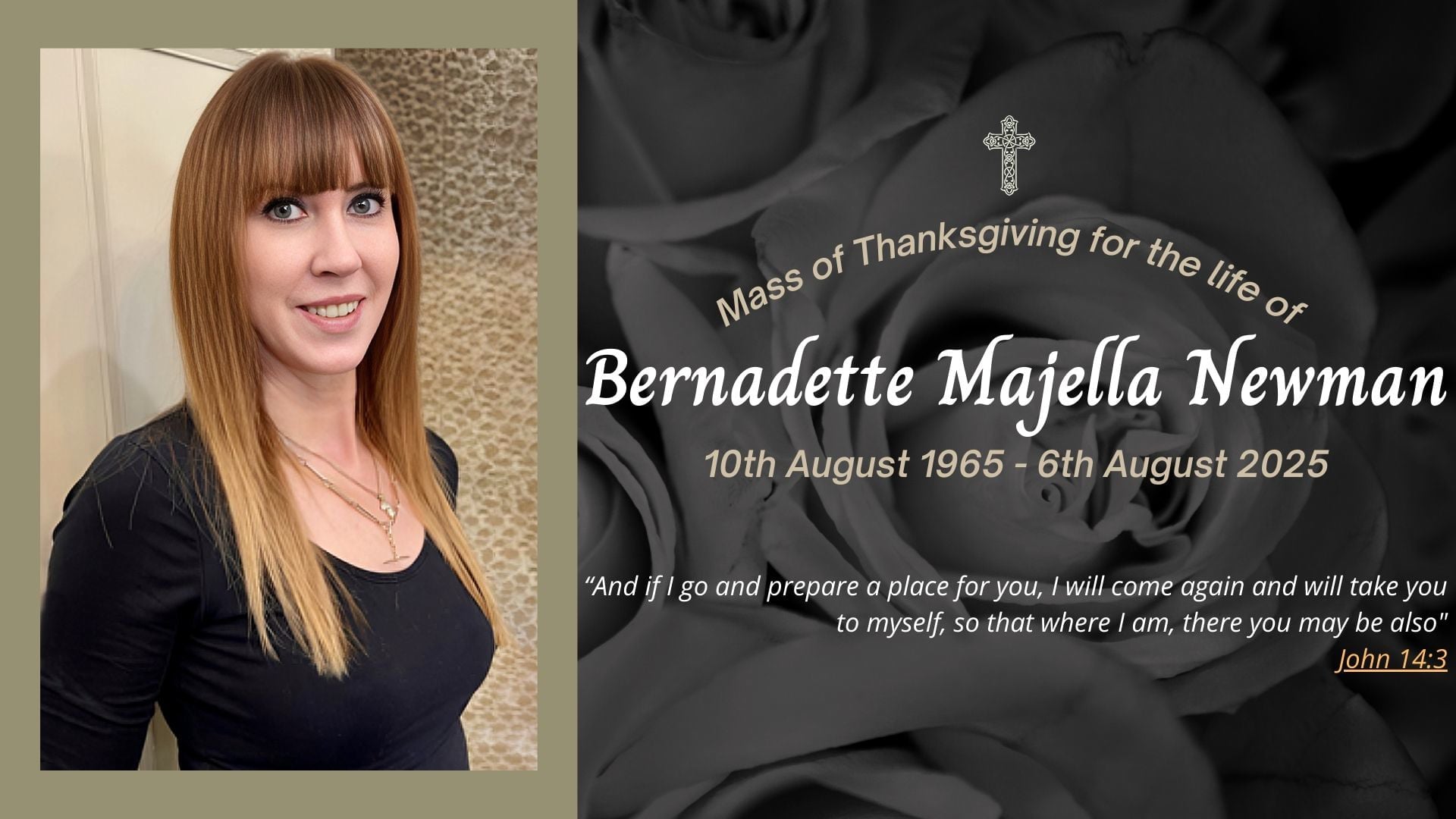 Funeral livestream of the late Bernadette Newman
