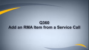 Add Customer RMA Items on a Call