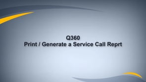 Print a Q360 Service Call Report