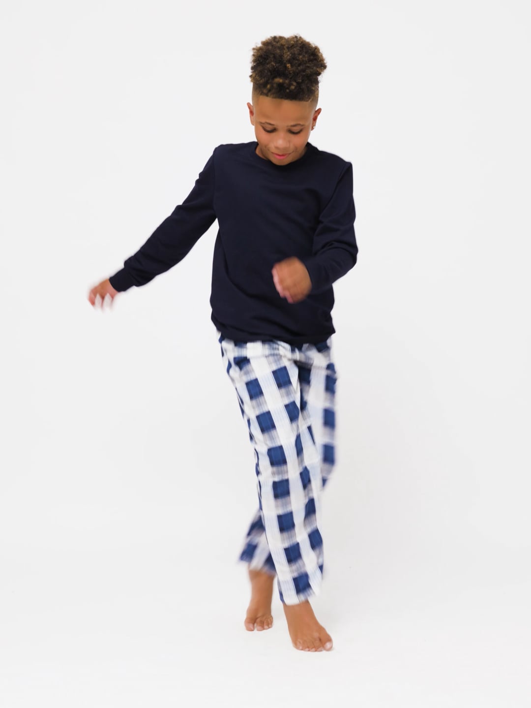 סט פיג’מה ארוכה משבצות