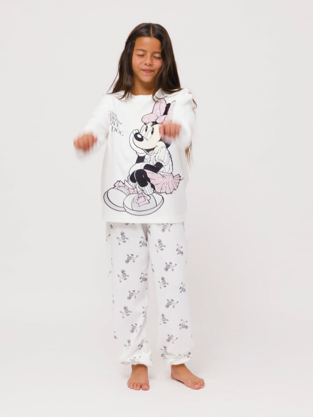 סט פיג’מה ארוכה וופל MINNIE & POODLE